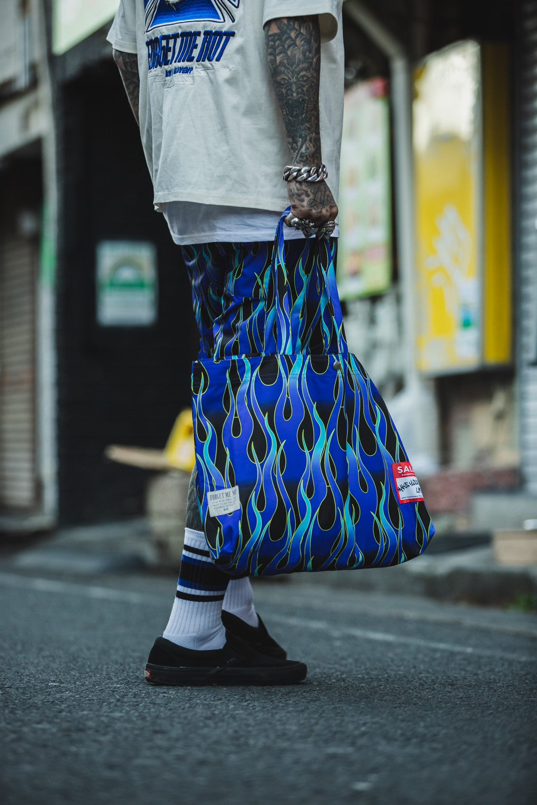 MAYO × SALOOM Fire Patterned Sauna Bag BLUE