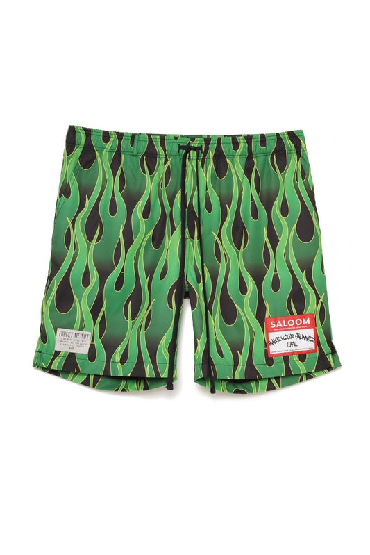 MAYO × SALOOM Fire Patterned Sauna Pants GREEN